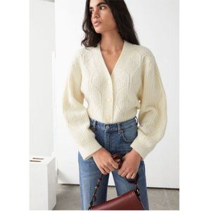 & Other Stories Button Up Cable Knit Cardigan